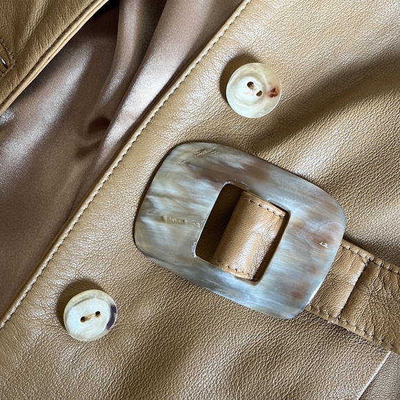 VINTAGE LARA PRIANO REAL LEATHER JACKET WITH BELT - Picture 9 of 9